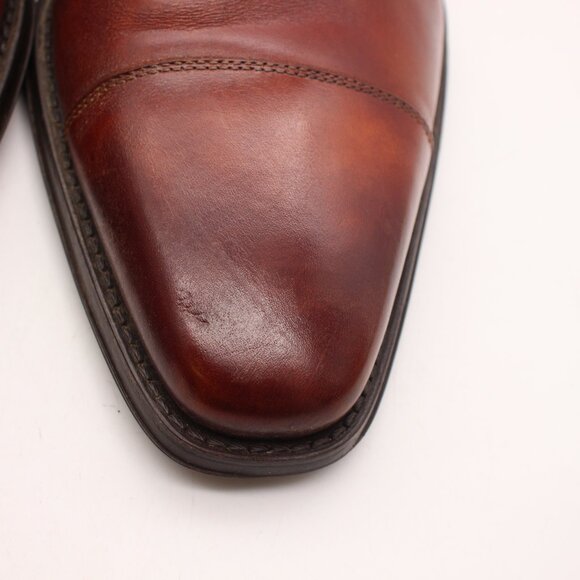 Magnanni Samson Cap Toe Derby Dress Shoes Men\'s Size 9 M Brown Leather 23475